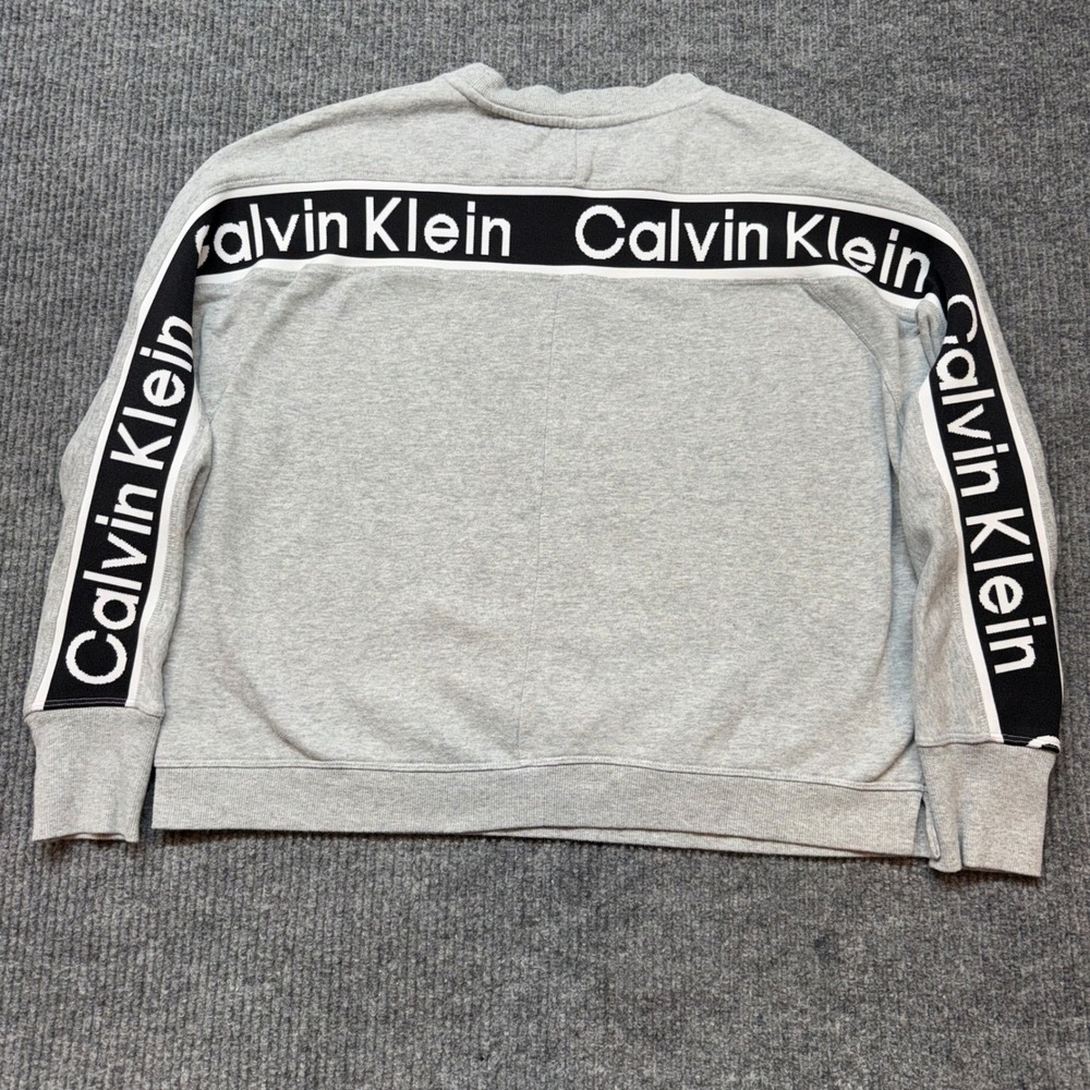 Calvin Klein Performance‎ Sweatshirt Womens Large Gray Logo Tape Pullover